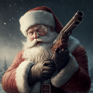 Santa Claus with a gun