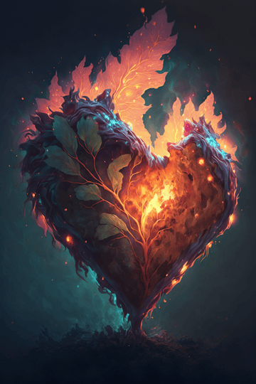 Love shaped flame